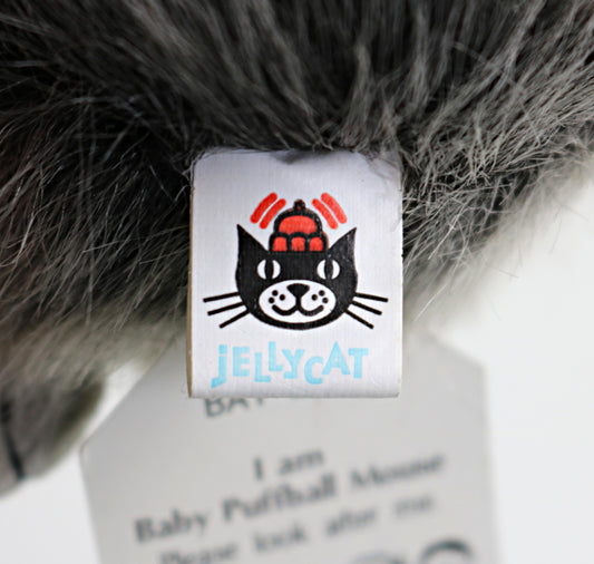 Vintage Jellycat Baby Puffball Mouse unused with tag 2000 retired