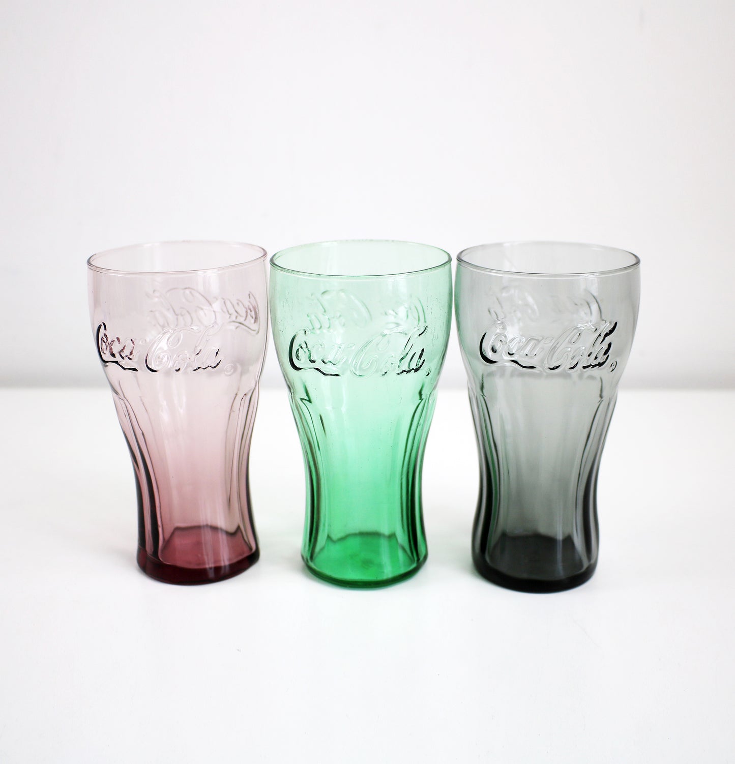 Preloved McDonalds colourful Coca Cola drinking glasses - set of 6