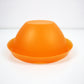 1990s post modern acrylic serving bowl in Satinato Orange - Lollipop range by Guzzini Italy. Unused stock