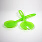 1990s post modern acrylic salad servers in Satinato Green - Lollipop range by Guzzini Italy. Unused stock