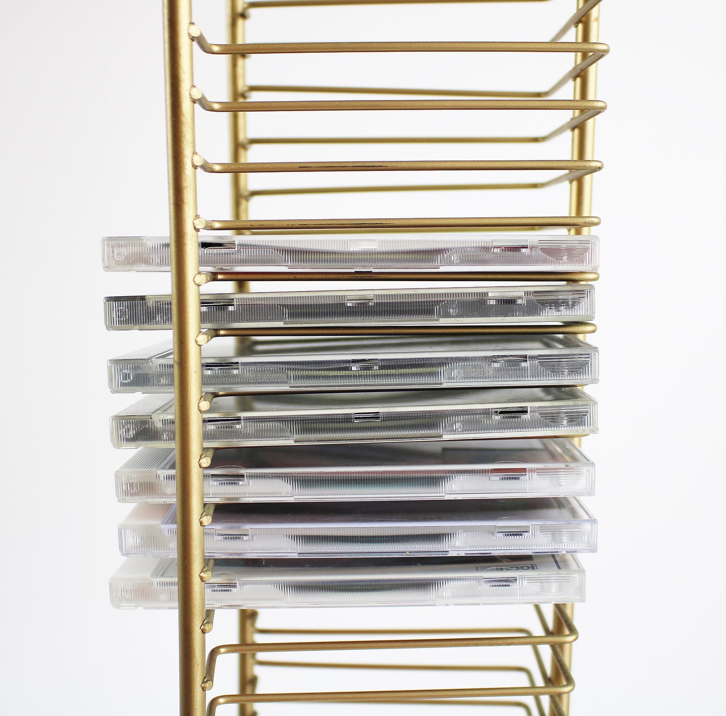 Stunning gold finish Postmodern wavy CD tower - Vintage rare item