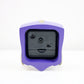 Memphis inspired postmodern mantle clock in purple and gold by Timestone Longford Design