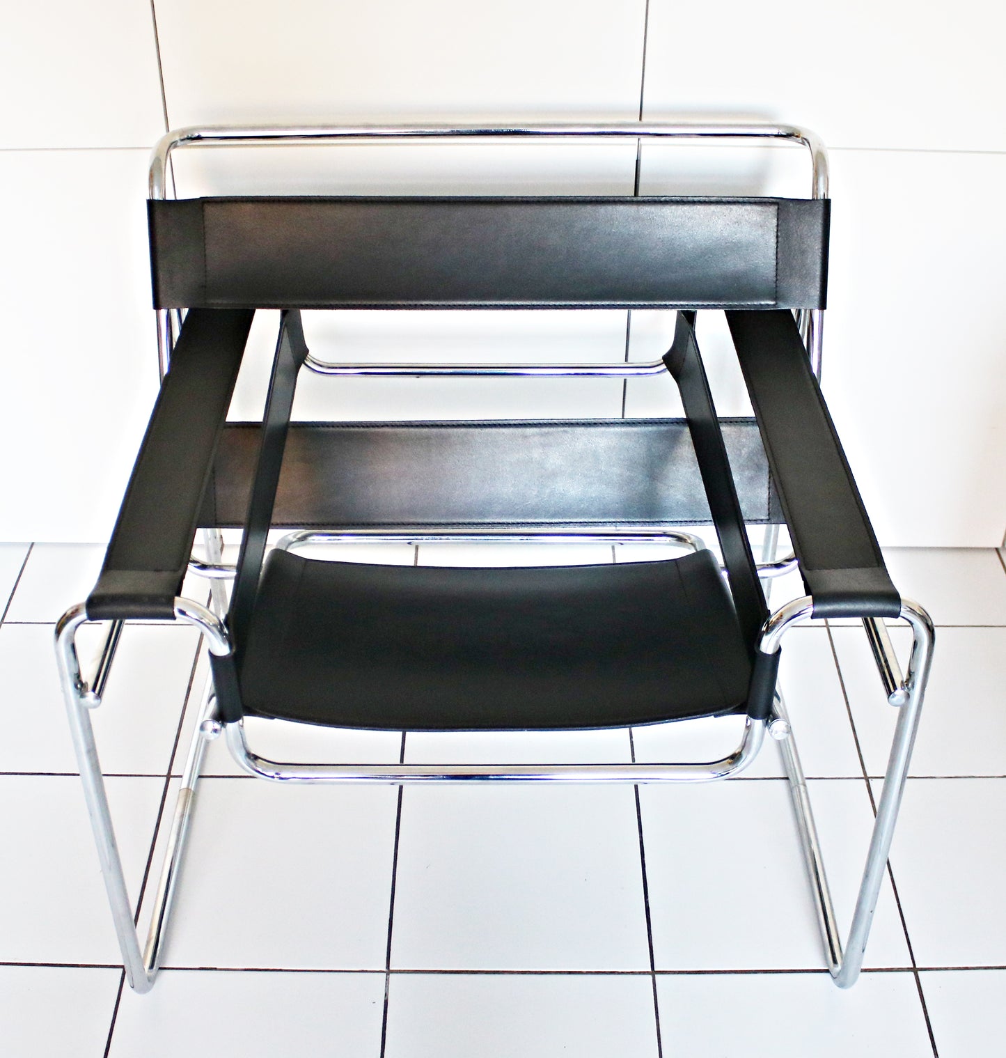 1985 Habitat Wassily armchair in black leather