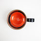 Pairs of modernist Pyrex Brasilia - glass and plastic cups - black and orange or black and yellow