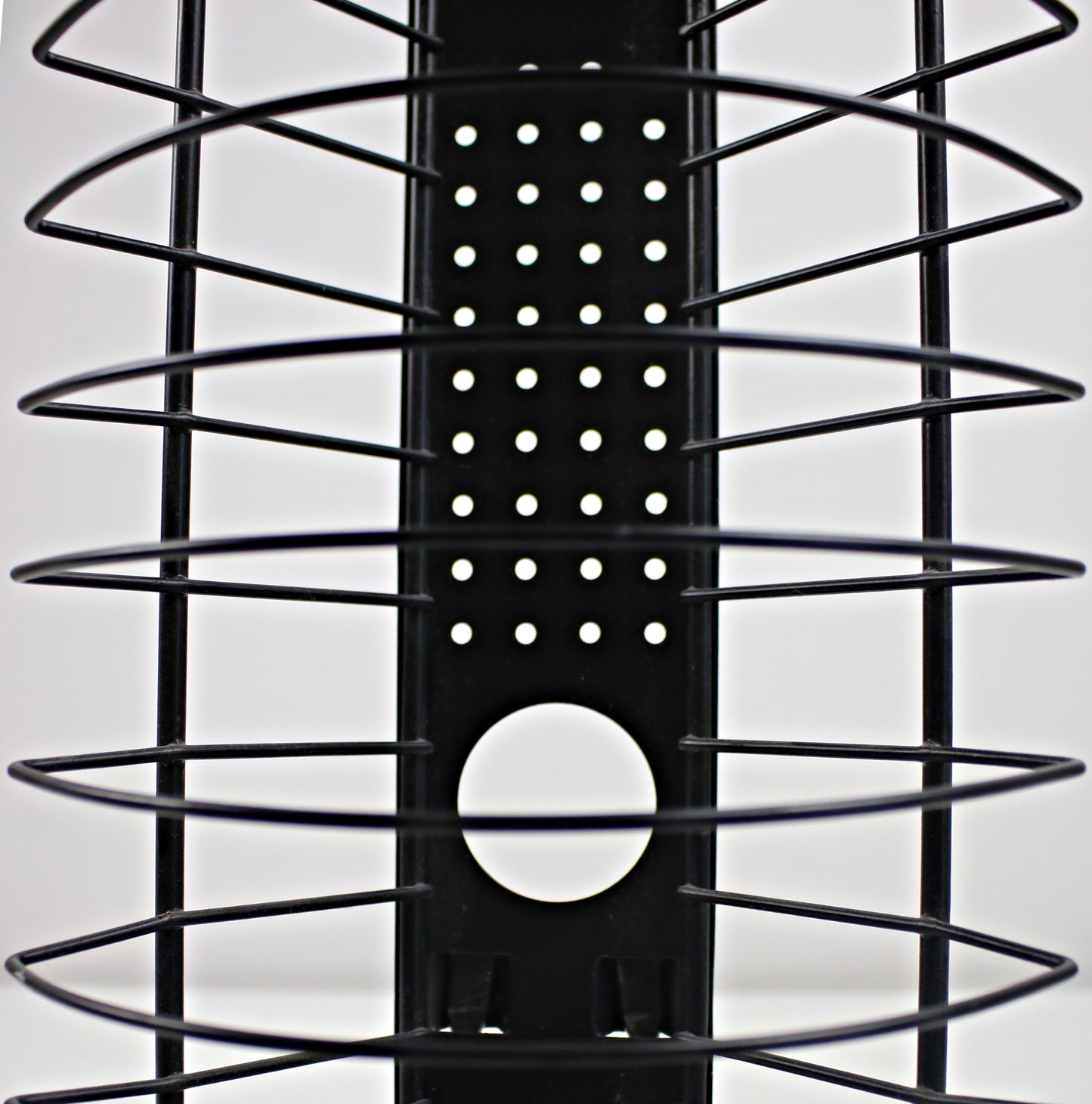 Black metal and beech CD tower - 1990s