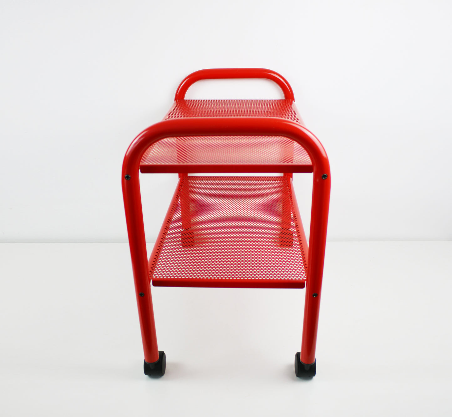Conran for Habitat 1980s trolley in red perforated metal
