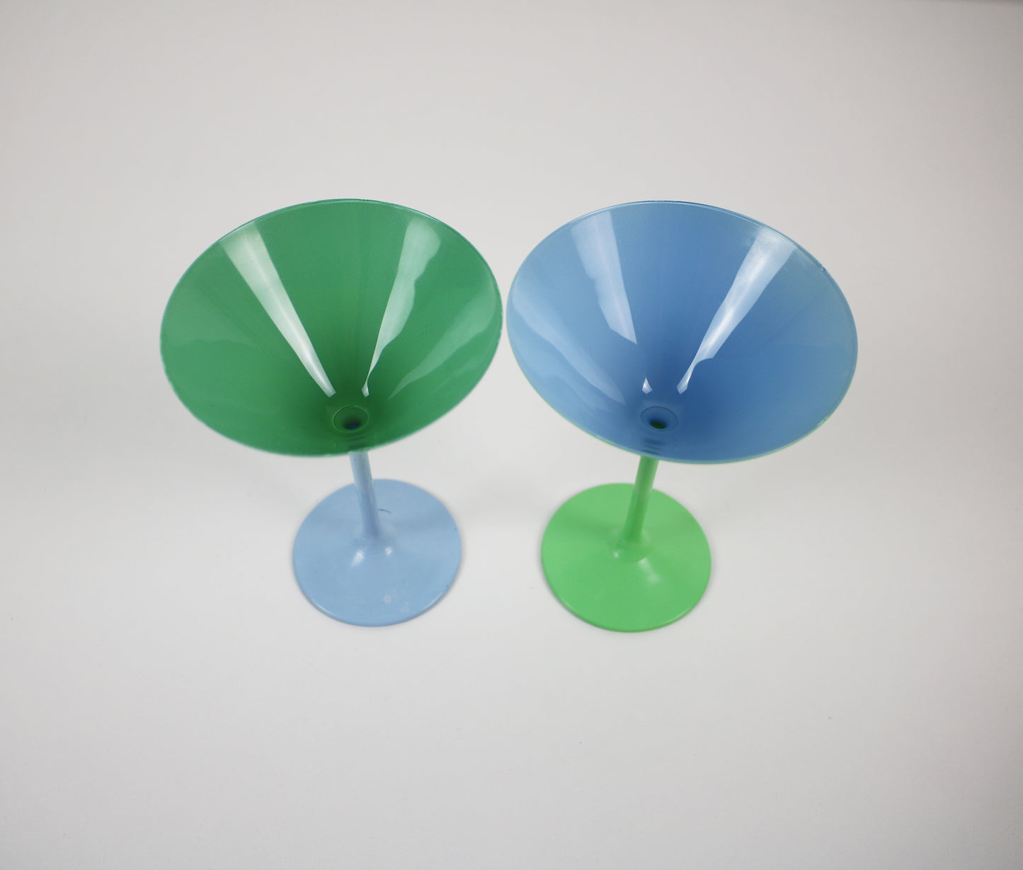 Postmodern pastel cocktail glasses - pair preloved