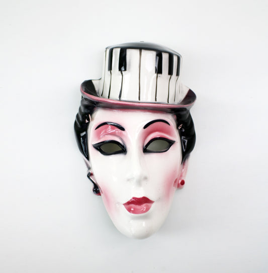 1980s wall mask by Pelzman Vandor piano themed hat