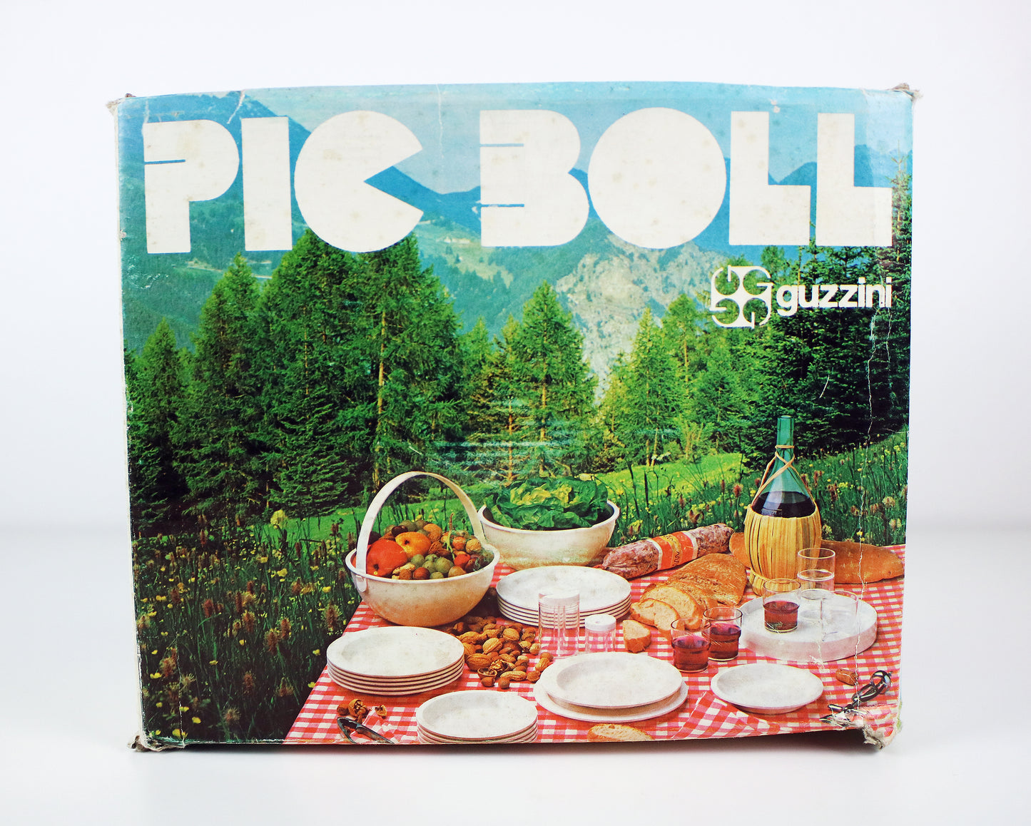 Carlo Vigloni for Guzzini - 1970s orange Pic Boll afternoon tea picnic set - unused vintage stock - rare version