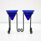Pair of post modern 1995 tealight and candle holders - Skovbo by IKEA