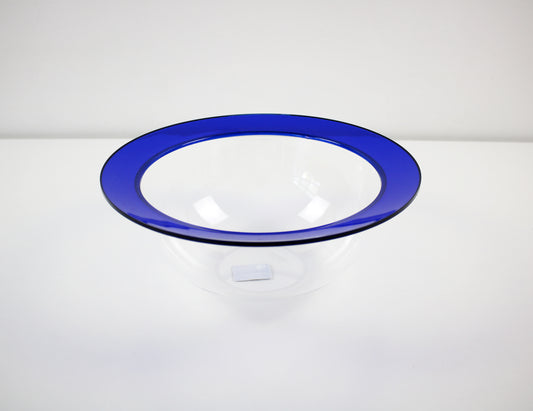 Ninfea salad serving bowl by Guzzini Italy - 1990s - clear and transparent blue acrylic