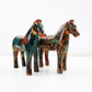 Aztec patterned ceramic horses signed JM Mayco 2006