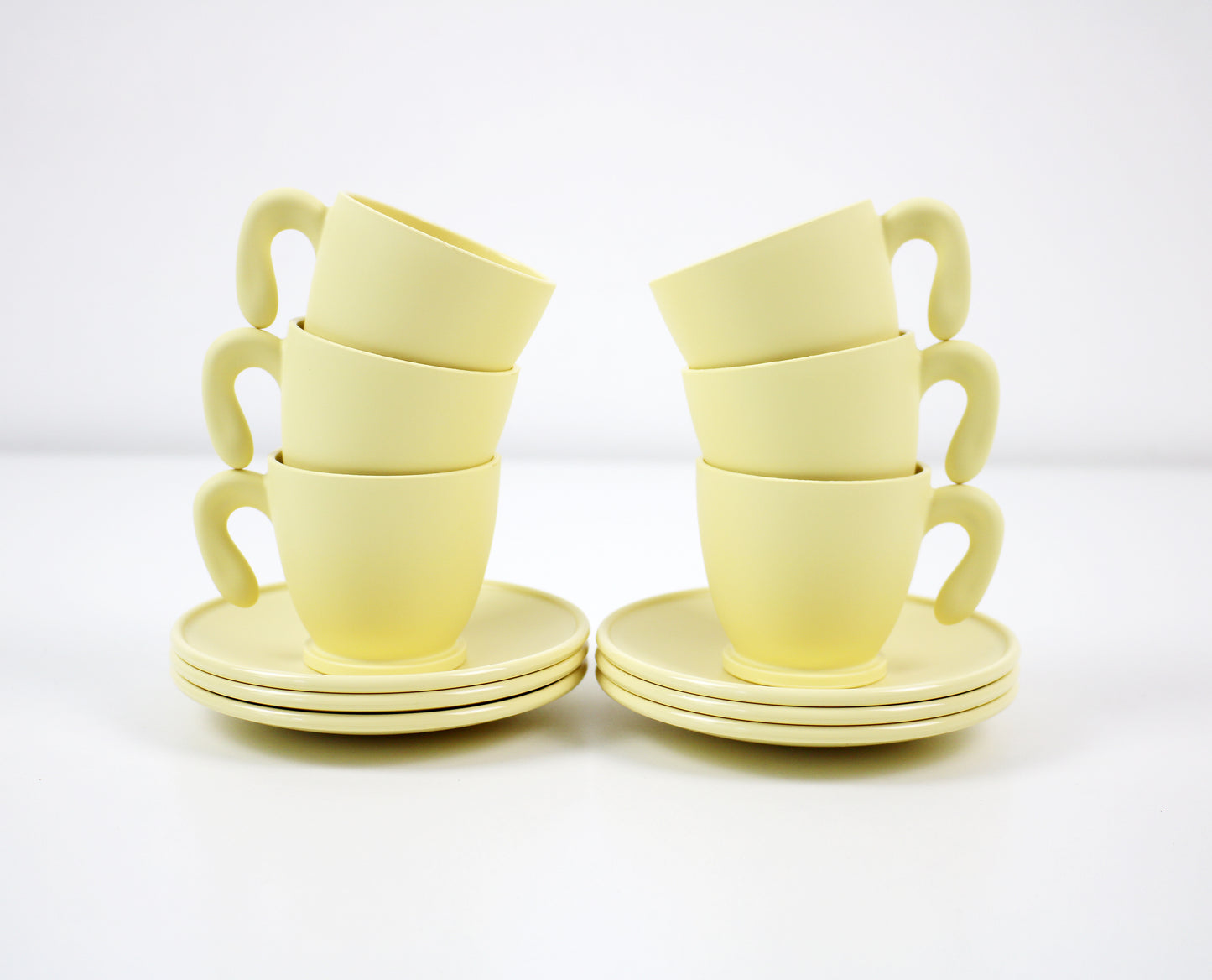 Angletti and Ruzza Zaza espresso cups - cream yellow Fratelli Guzzini