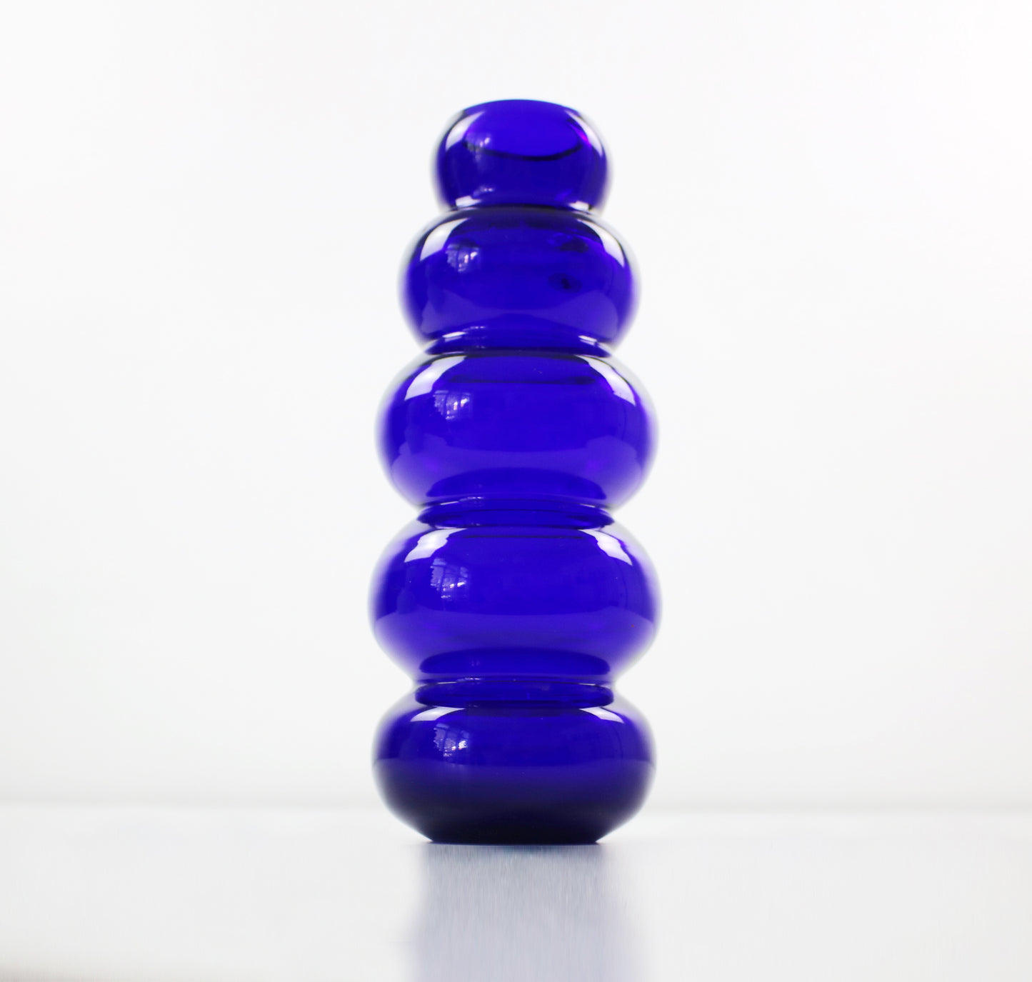 Deep blue glass hoop vase. Handmade by IKEA 1995