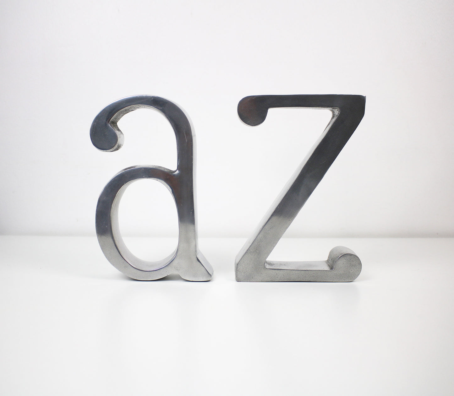 Vintage large A to Z bookends - polished