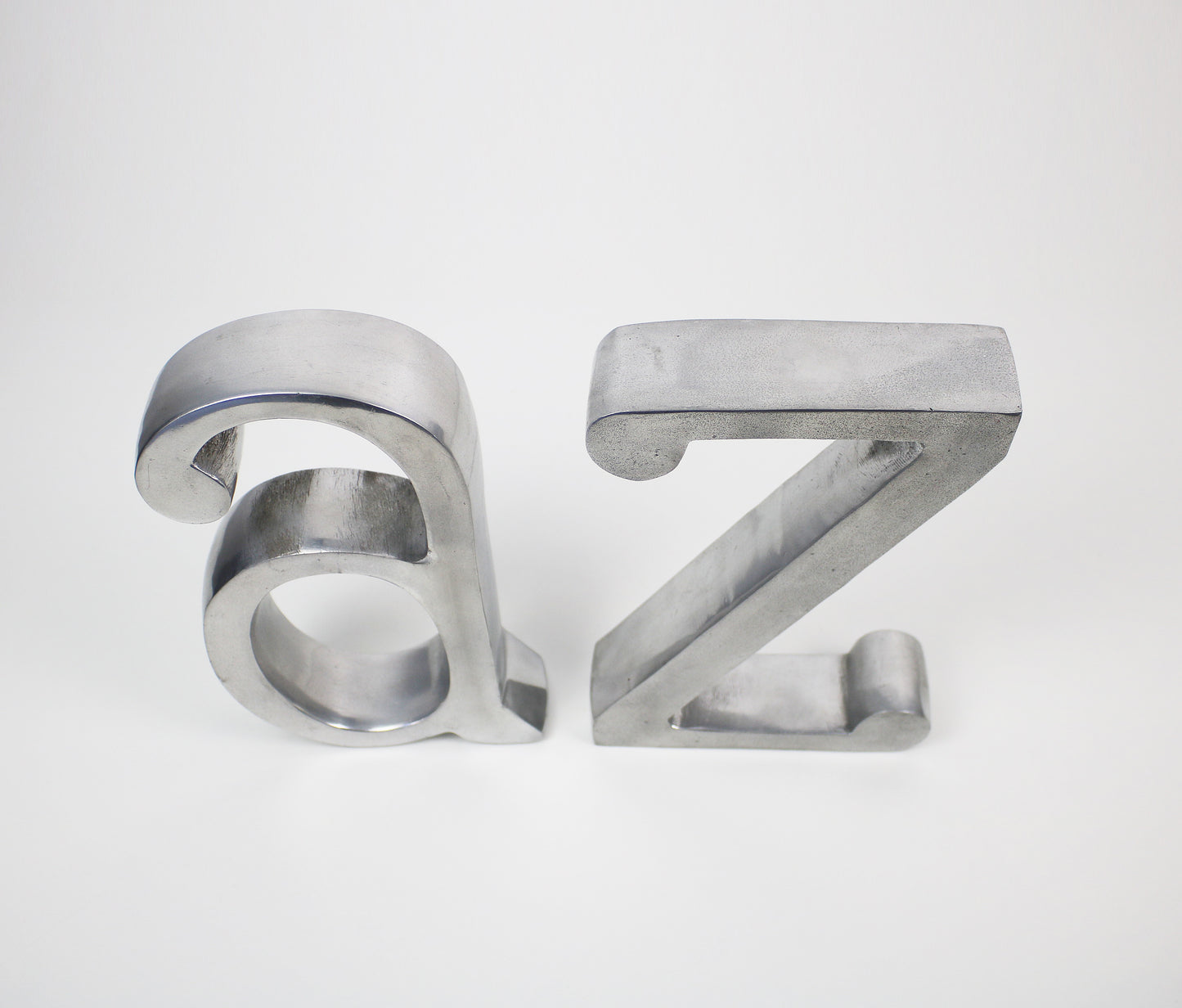 Vintage large A to Z bookends - polished