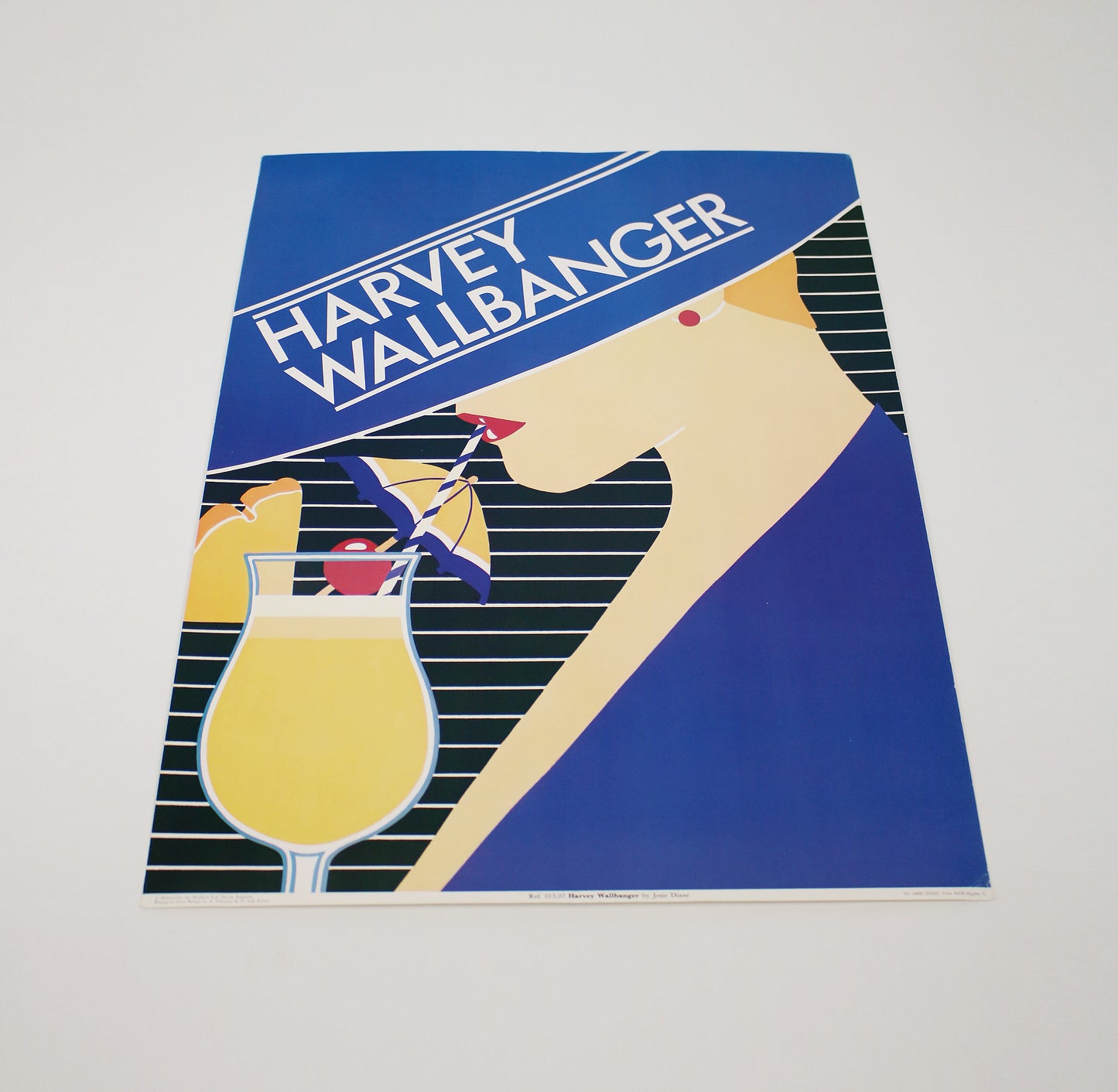 1980s Cocktail print poster by Josie Diane - Harvey Wallbanger