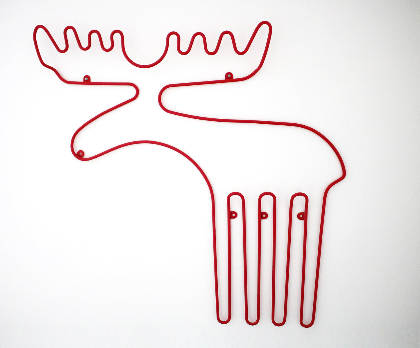 ikea red moose spralling wall art coat hanger rare retired deer antlers