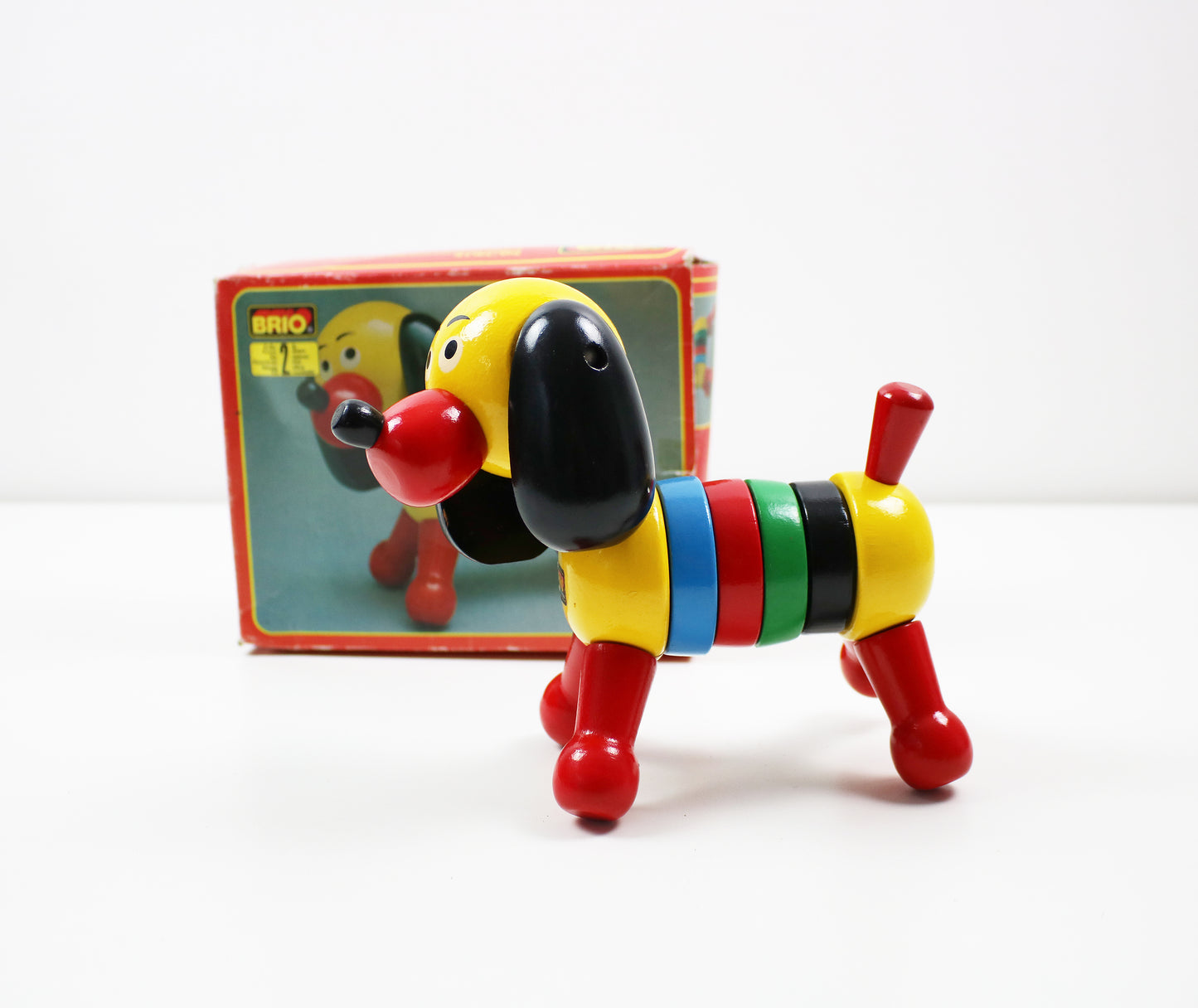 Brio Puck dog - Swedish wooden dog 1970s (collectors' display item only)